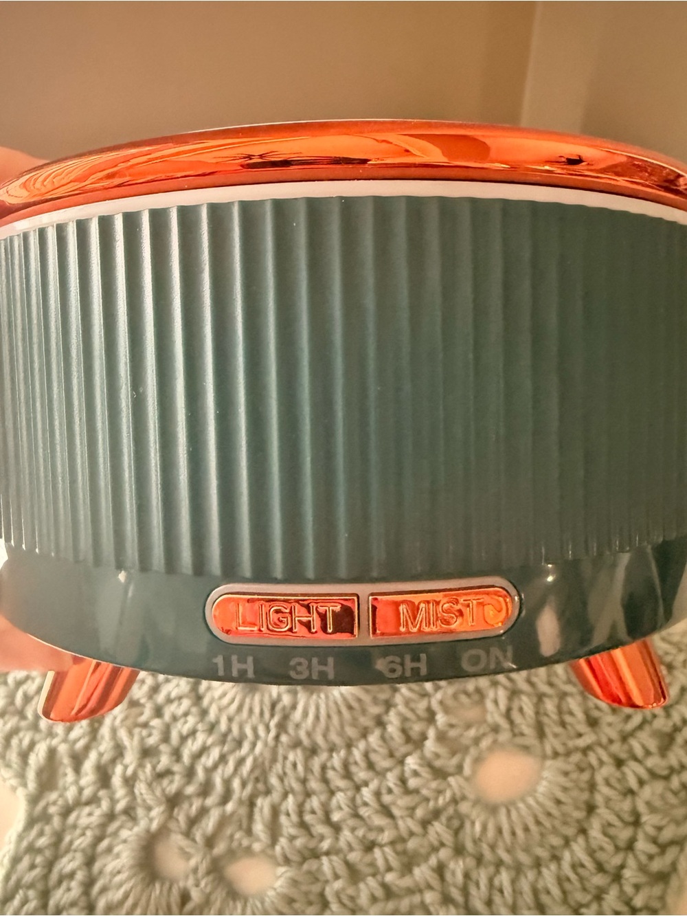 Aromatherapy Diffuser with Marble Top and Rose Gold Trim - Green - Picture 2 of 7